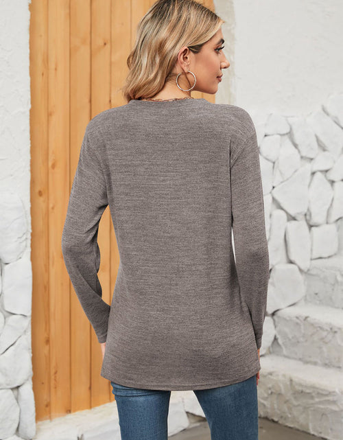 Load image into Gallery viewer, Notched Neck Long Sleeve T-Shirt
