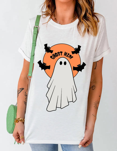 Load image into Gallery viewer, Full Size Ghost Round Neck Short Sleeve T-Shirt

