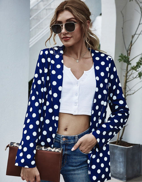 Load image into Gallery viewer, Polka Dot Long Sleeve Blazer
