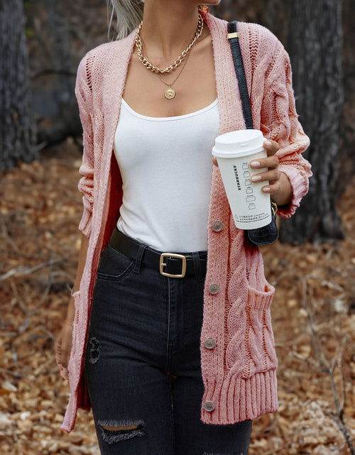 Load image into Gallery viewer, Cable-Knit Button Down Cardigan
