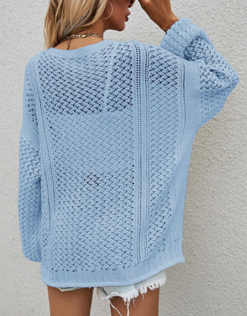Load image into Gallery viewer, Openwork Button Front Cardigan
