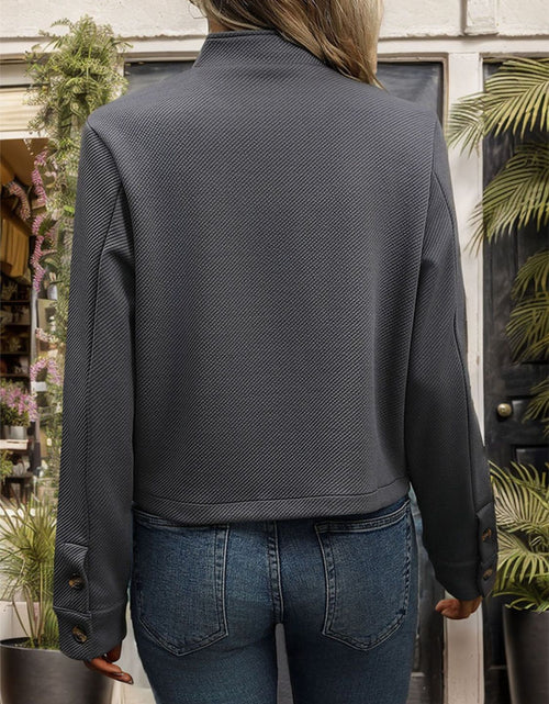 Load image into Gallery viewer, Perfee Textured Button Up Long Sleeve Jacket
