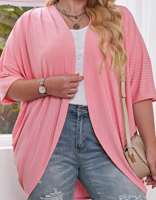 Load image into Gallery viewer, Plus Size Ribbed Cocoon Cover Up
