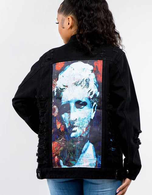 Load image into Gallery viewer, American Bazi Full Size Button Up Distressed Denim Jacket
