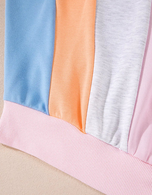 Load image into Gallery viewer, Color Block Round Neck Long Sleeve Sweatshirt
