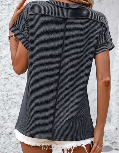 Load image into Gallery viewer, Mandy Striped Round Neck Short Sleeve T-Shirt
