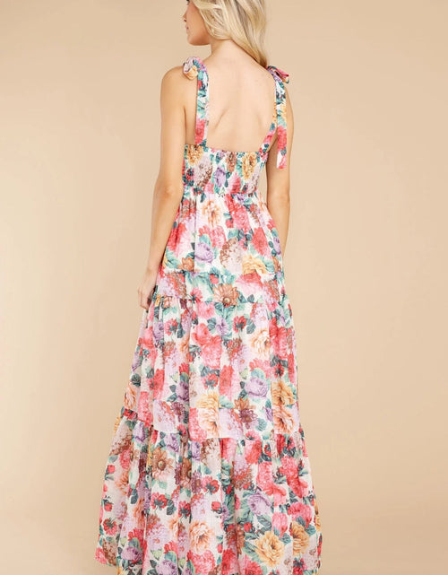 Load image into Gallery viewer, Floral Square Neck Wide Strap Maxi Dress
