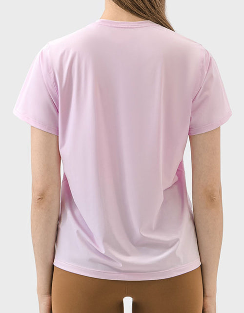 Load image into Gallery viewer, Millennia Slit Round Neck Short Sleeve Active T-Shirt
