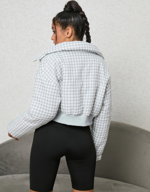 Load image into Gallery viewer, Houndstooth Zip-Up Jacket
