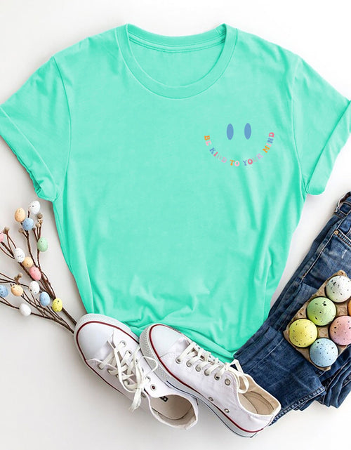 Load image into Gallery viewer, Letter Graphic Round Neck Short Sleeve T-Shirt
