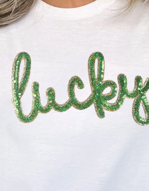 Load image into Gallery viewer, Sequined Lucky St.Patricks Day T-Shirt

