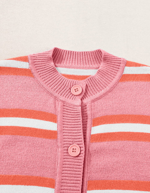 Load image into Gallery viewer, Striped Button Down Long Sleeve Cardigan
