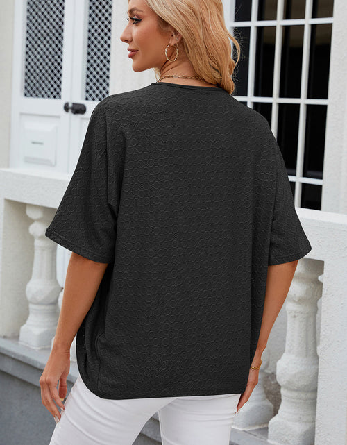 Load image into Gallery viewer, Eyelet Open Front Half Sleeve Cardigan
