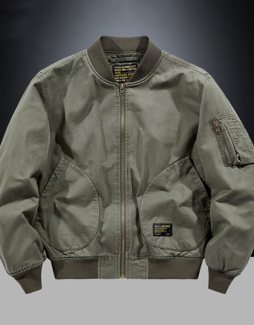 Load image into Gallery viewer, Men's Plus Size Zip Up Baseball Collar Bomber Jacket
