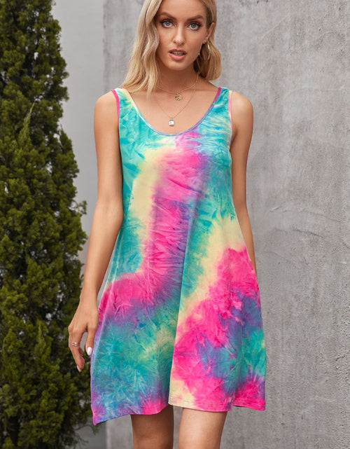 Load image into Gallery viewer, Ivy Lane Tie-Dye Sleeveless Dress with Pockets

