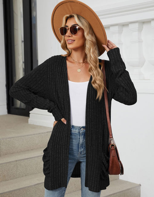 Load image into Gallery viewer, Pocketed Open Front Long Sleeve Cardigan
