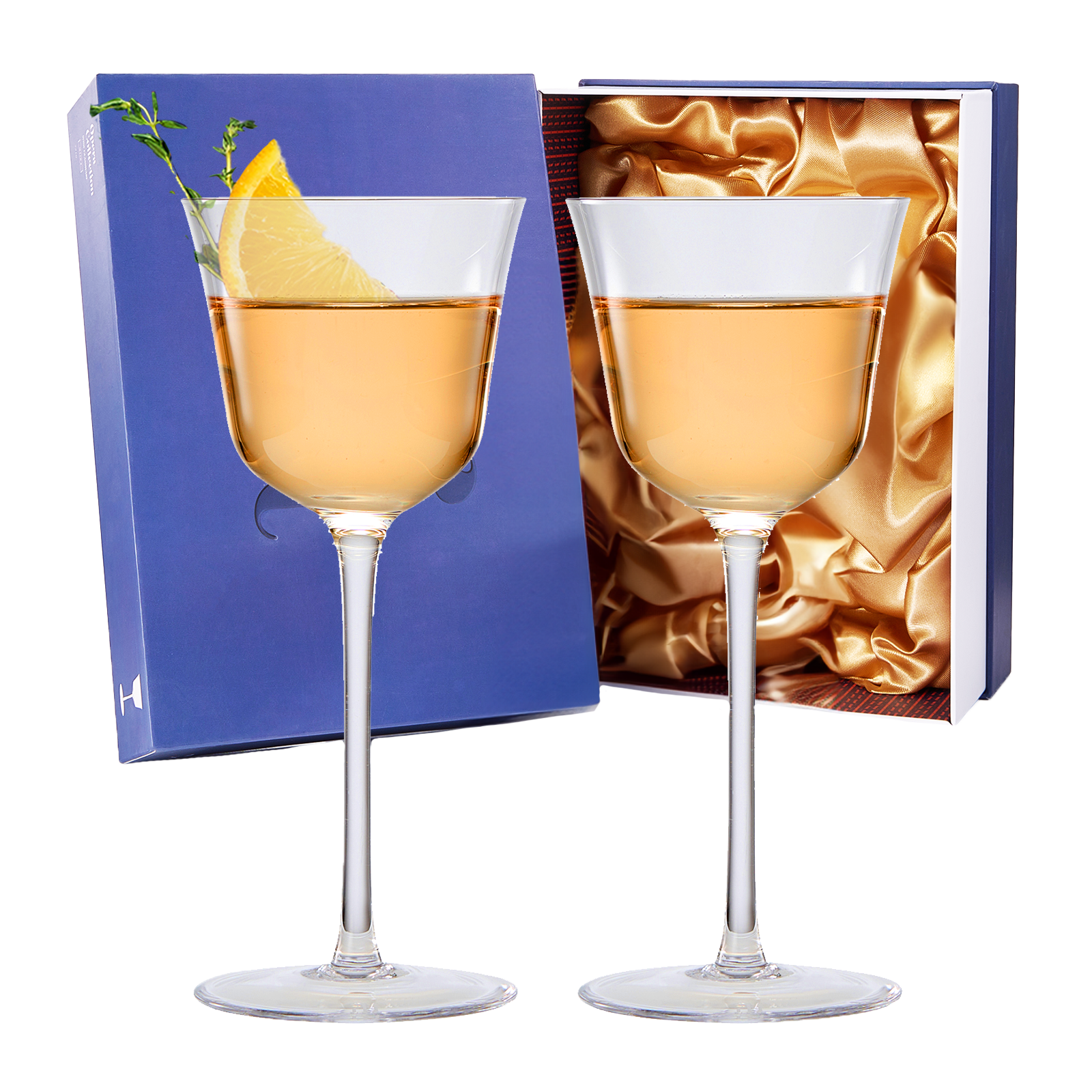 Vintage Crystal Nick & Nora/Wine Coupe Glasses - Set of 2 - Clear Radiance - Cocktails, Wine, Whiskey, Gin, Cocktail Glass - Hand Blown Classy Glass - Timeless Art Deco Design - Long Stemmed (5 OZ) by The Wine Savant