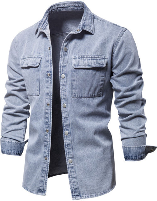 Load image into Gallery viewer, Men's Button Down Chest Pocket Denim Jacket
