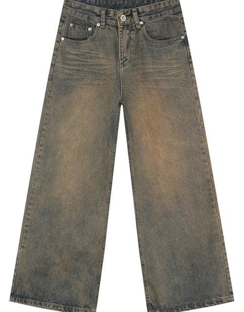 Load image into Gallery viewer, Washed Cat Whisker Straight Leg Jeans
