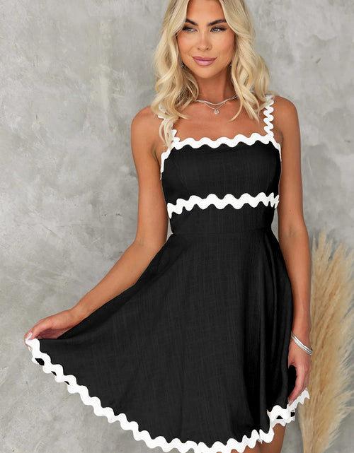 Load image into Gallery viewer, Contrast Trim Square Neck Mini Dress
