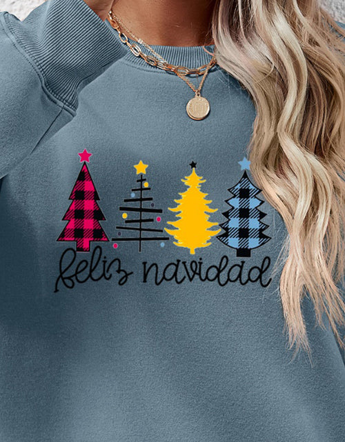 Load image into Gallery viewer, Round Neck Graphic Long Sleeve Sweatshirt
