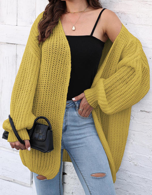 Load image into Gallery viewer, Open Front Dropped Shoulder Longline Cardigan
