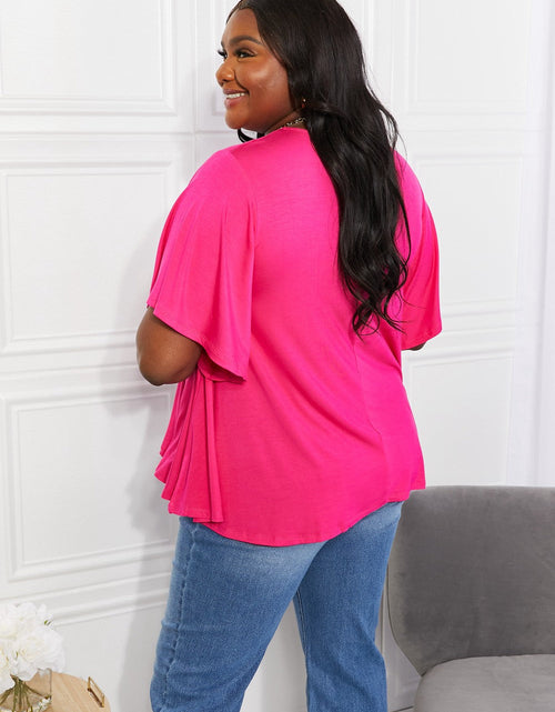 Load image into Gallery viewer, Yelete Full Size More Than Words Flutter Sleeve Top
