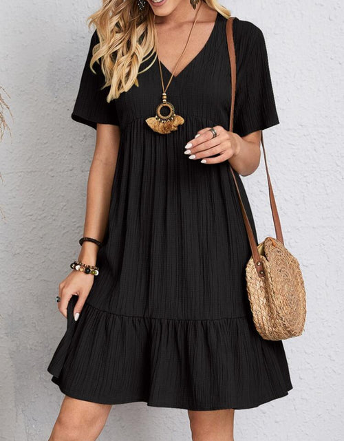 Load image into Gallery viewer, Full Size V-Neck Short Sleeve Dress
