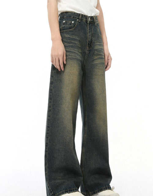 Load image into Gallery viewer, Washed Cat Whisker Straight Leg Jeans
