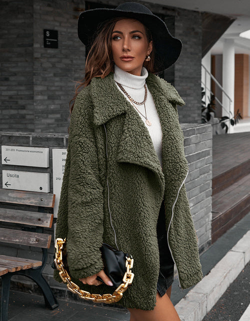 Load image into Gallery viewer, Ivy Lane Zip-Up Collared Teddy Jacket
