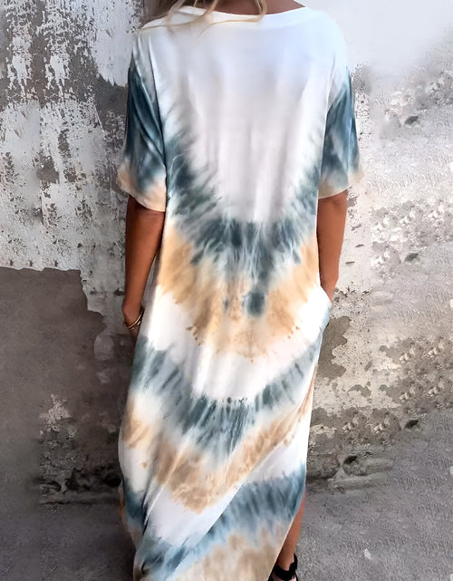 Load image into Gallery viewer, Full Size Pocketed Tie-Dye Short Sleeve Dress
