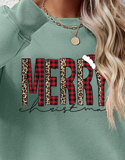 Load image into Gallery viewer, MERRY CHRISTMAS Round Neck Long Sleeve Sweatshirt
