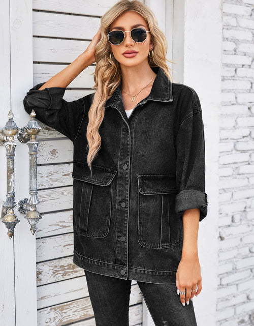 Load image into Gallery viewer, Button Up Long Sleeve Denim Jacket
