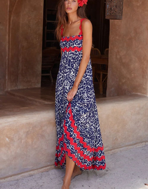 Load image into Gallery viewer, Printed Square Neck Wide Strap Maxi Dress
