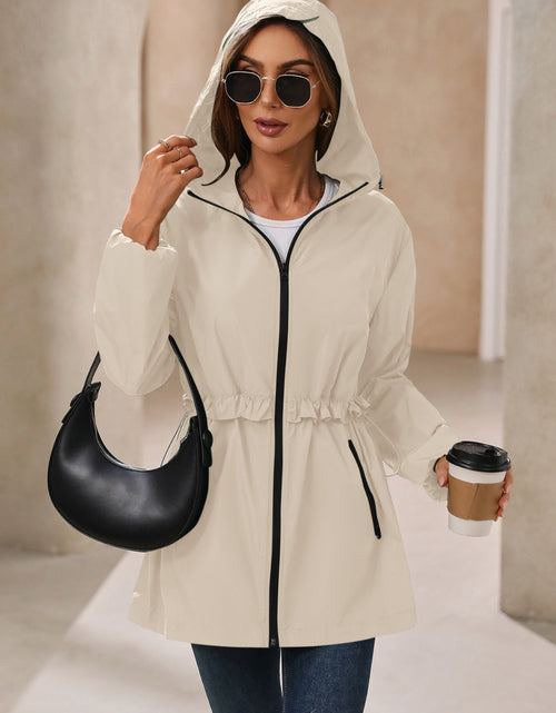 Load image into Gallery viewer, Ivy Lane Outdoor Waterproof Long Sleeve Hooded Windbreaker
