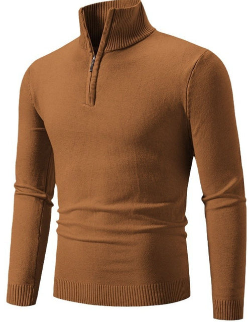 Load image into Gallery viewer, Men's Plus Size Quarter Zip Long Sleeve Knit Top
