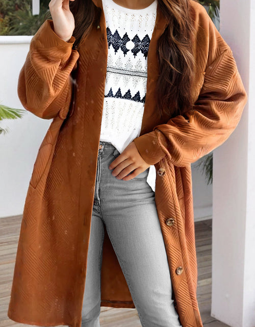 Load image into Gallery viewer, Textured Button Down Collared Neck Coat
