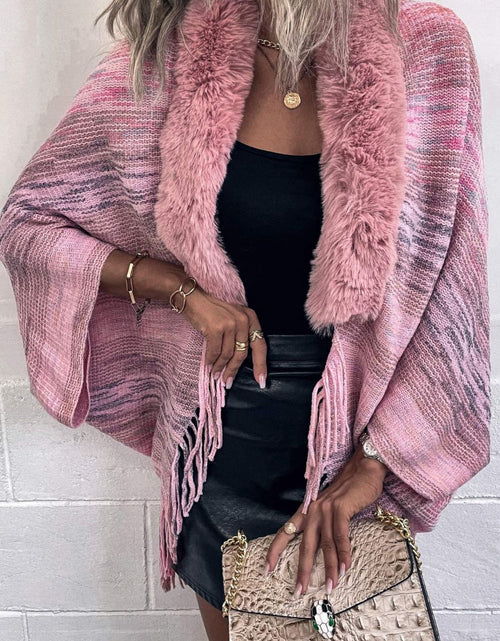 Load image into Gallery viewer, Open Front Fringe Hem Poncho
