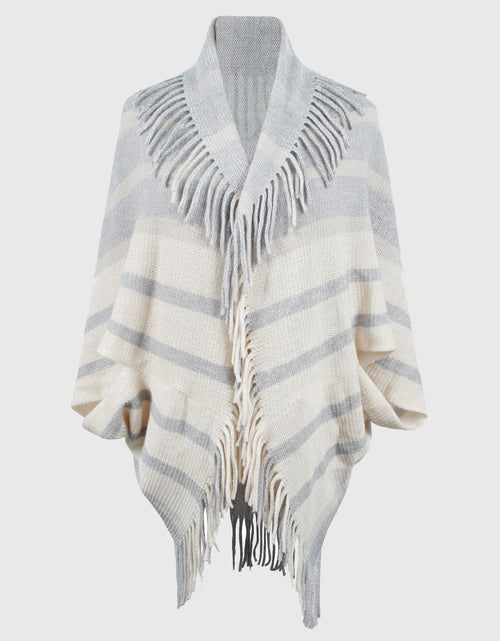 Load image into Gallery viewer, Fringe Detail Open Front Poncho
