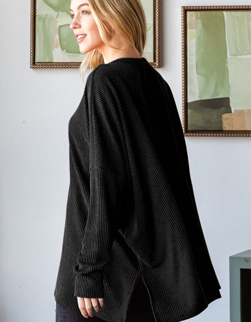 Load image into Gallery viewer, Heimish Sequin Nutcracker Long Sleeve Ribbed Top
