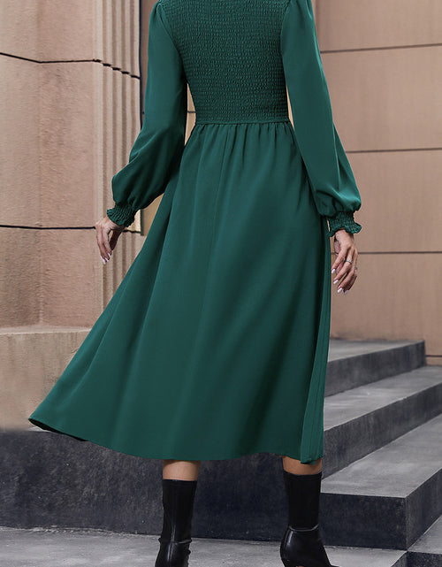 Load image into Gallery viewer, Perfee Smocked Long Sleeve Midi Dress
