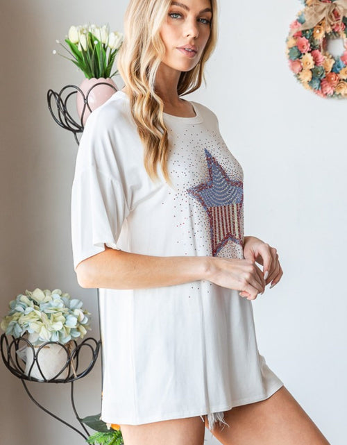 Load image into Gallery viewer, Heimish Full Size Star Patch Short Sleeve T-Shirt
