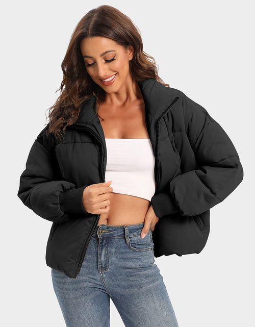 Load image into Gallery viewer, Zip Up Turtleneck Long Sleeve Puffer Jacket

