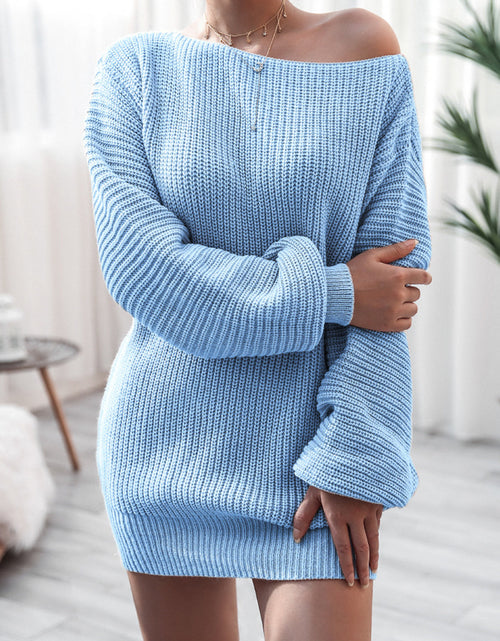 Load image into Gallery viewer, Rib-Knit Mini Sweater Dress
