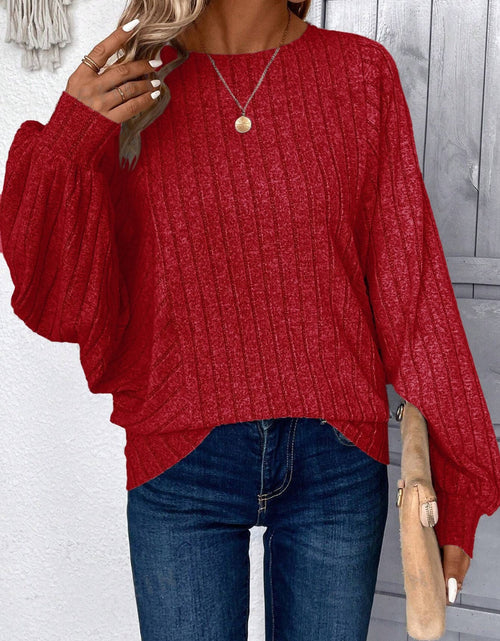 Load image into Gallery viewer, Plus Size Round Neck Batwing Sleeve T-Shirt
