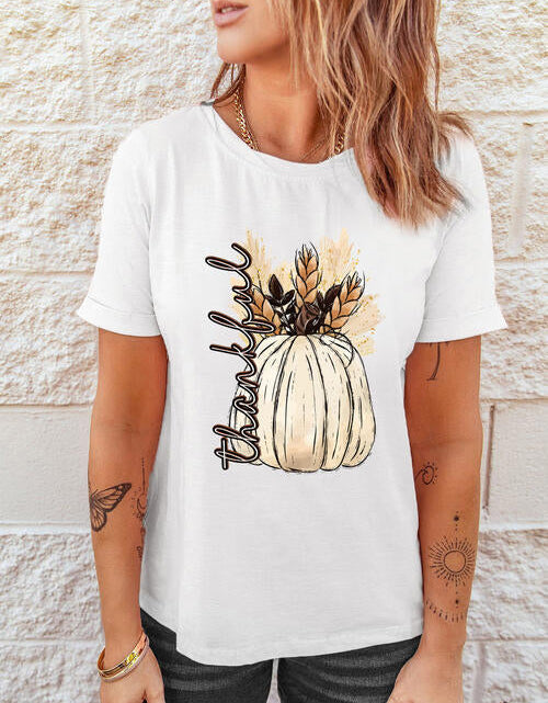 Load image into Gallery viewer, Graphic Round Neck Short Sleeve T-Shirt
