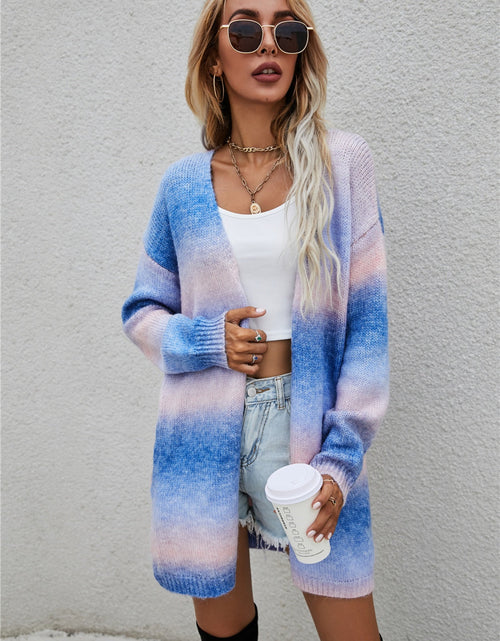 Load image into Gallery viewer, Angel Wings Full Size Gradient Open Front Cardigan
