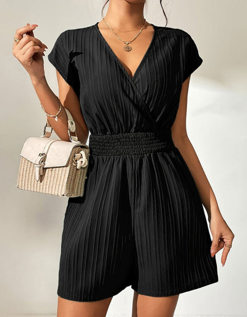 Load image into Gallery viewer, Tied Surplice Short Sleeve Romper
