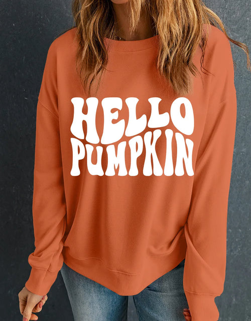 Load image into Gallery viewer, Letter Graphic Round Neck Long Sleeve Sweatshirt
