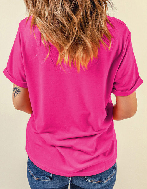 Load image into Gallery viewer, Flower Round Neck Short Sleeve T-Shirt
